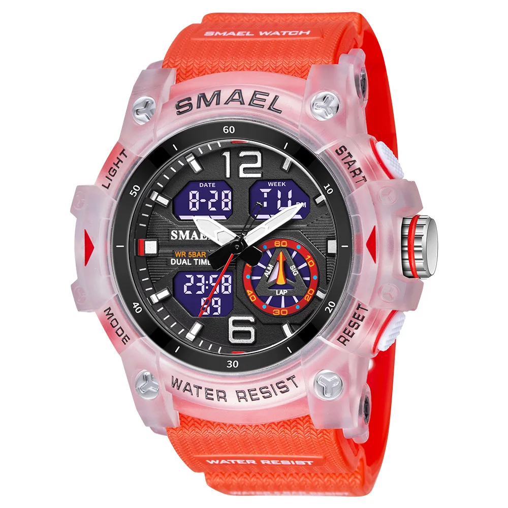 Wholesale SMAEL candy color running second mode cold light display shockproof large dial men sports digital wristwatch ease