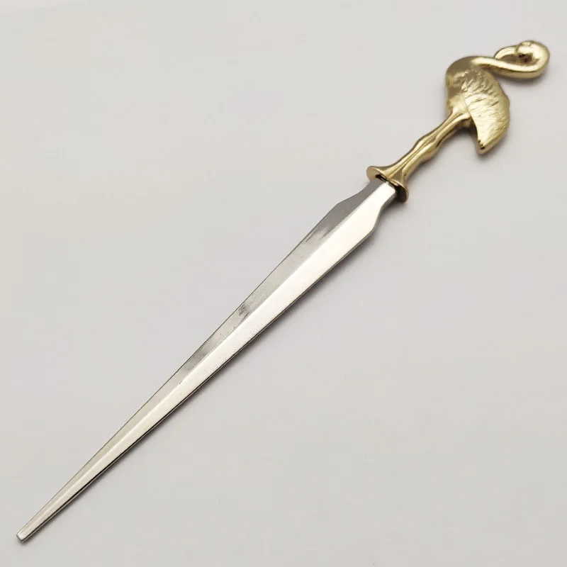 
Novelty gold metal trapical flamingo decorative letter opener 