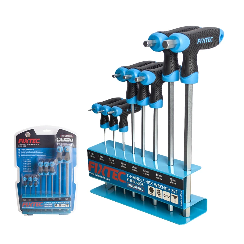 FIXTEC 8 PCS Set T Handle Allen Wrench Hex Key Set