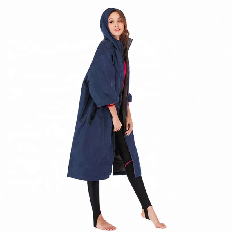 Waterproof custom surfing poncho towel dry changing robe with warm fleece