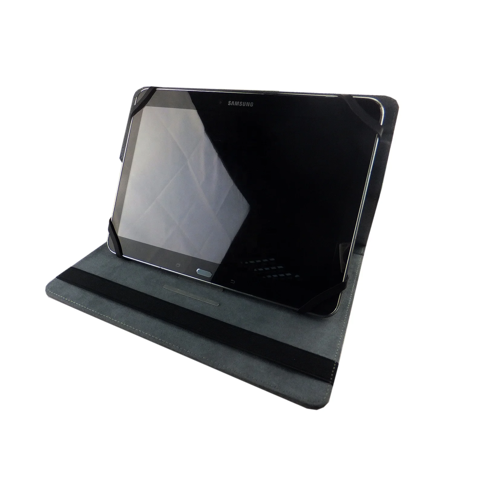 Customized One Fold Back Suction Pvc Gear Silicone Buckle High Quality Black Universal Tablet Case For Ipad