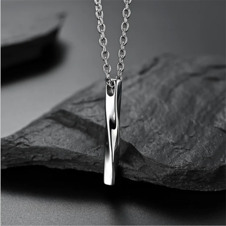ins cold wind spiral twisted titanium steel necklace trend men women unisex couple pendant electroplating alloy retro necklace