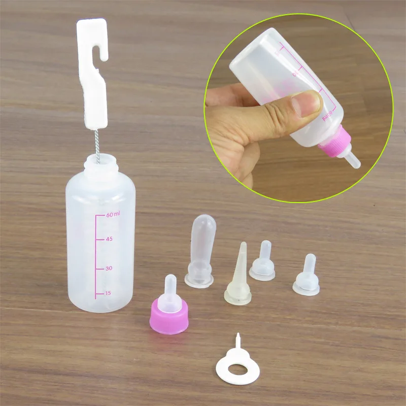 Cat Puppy Milk Water Nursing Bottle Waterer Feeder Kit With Extra Nipples and Brush