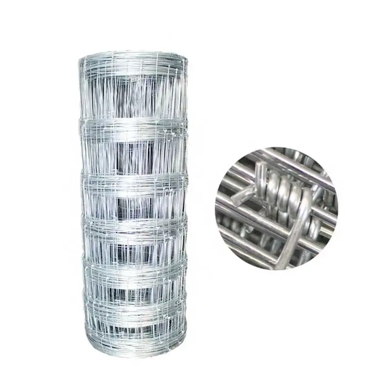 High Strength 50M 100M Roll wholesale bulk Hinge Joint Fixed Knot galvanized cattle field fence for animals