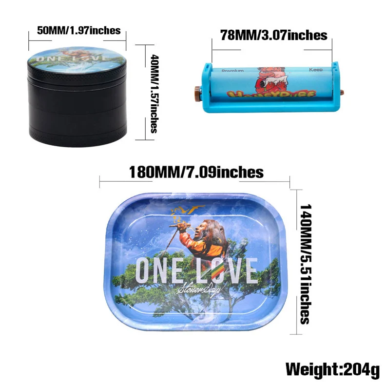 1pcs herb grinder 1pcs rolling tray 1pcs maker Smoking Accessories Starter Kit