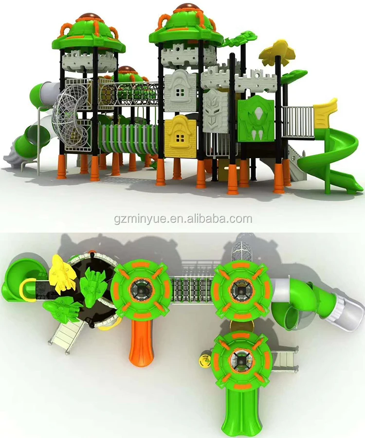 Kids slides outdoor plastic playground equipment swing and slide set