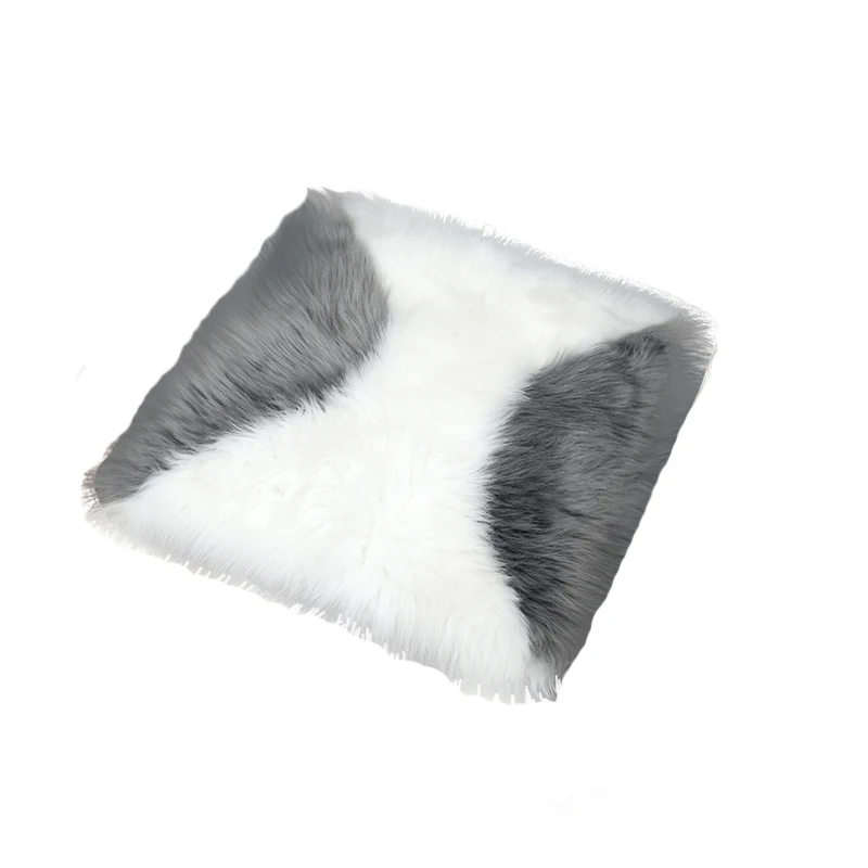 
 Подушка для офисного стула из искусственной шерсти и овчины, круглая оранжевая подушка с длинным ворсом, квадратная розовая подушка для босса  