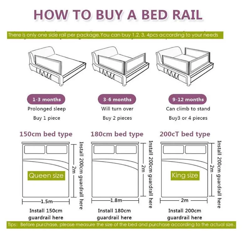  Bed Rails for Toddlers Vertical Lifting Guard rail Kids Safety Baby Rail Large One Side 71 x 35