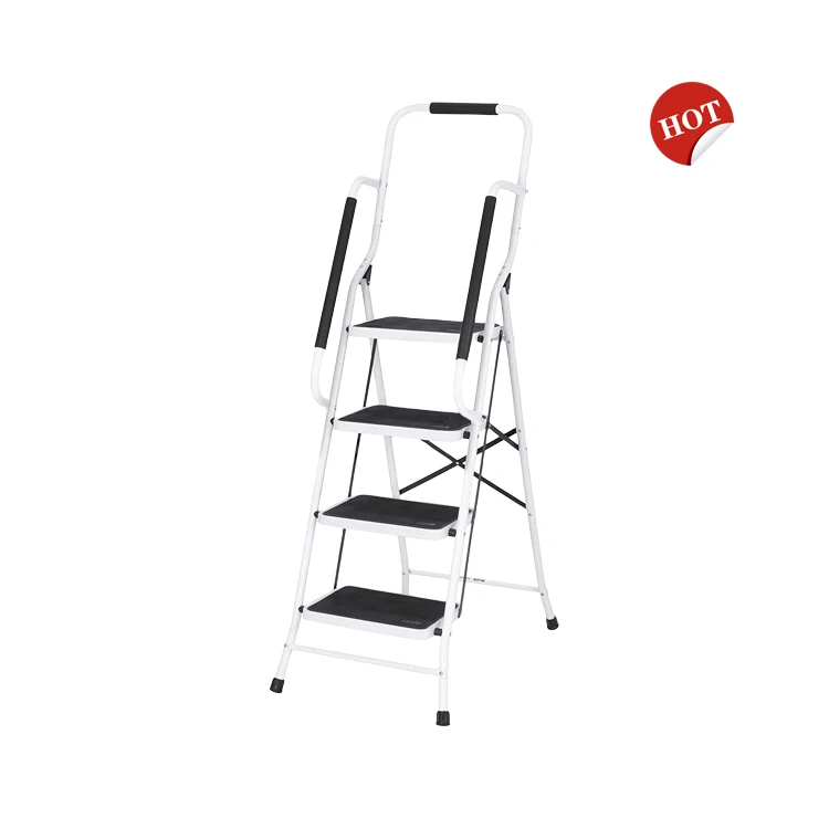 4 step Folding Household Foldable Step cheapest Steel Ladder with handrail