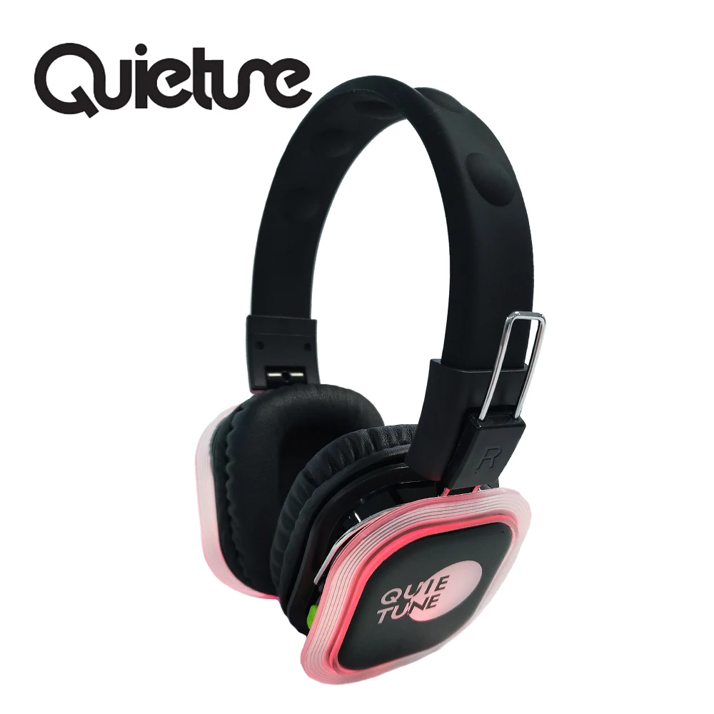 Silent Disco Headphones F39 and  LED Light Headsets for DJ/ Parties with 3 or more channels in 500m Range