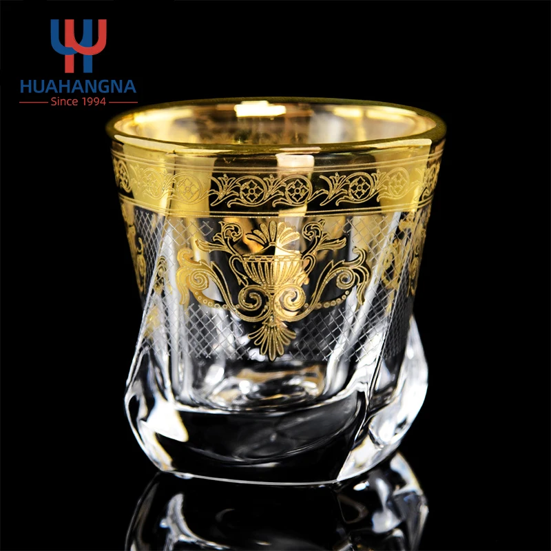300ml Personalized Handmade Heavy Base Engraved Clear Whiskey Tumbler Glass for Gift