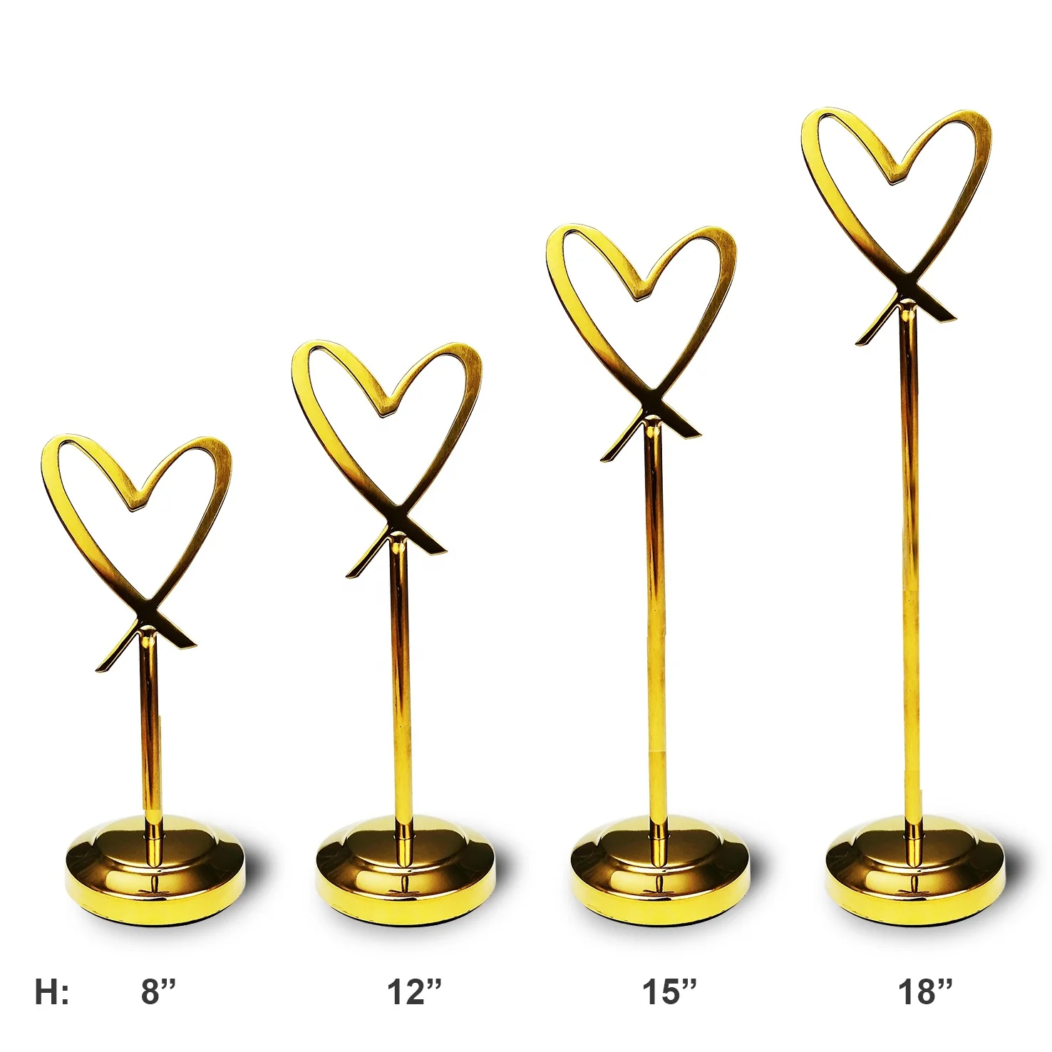 Heart Shape Photo Holder Stands Table Number Holders Place Card Paper Menu Clips for Weddings