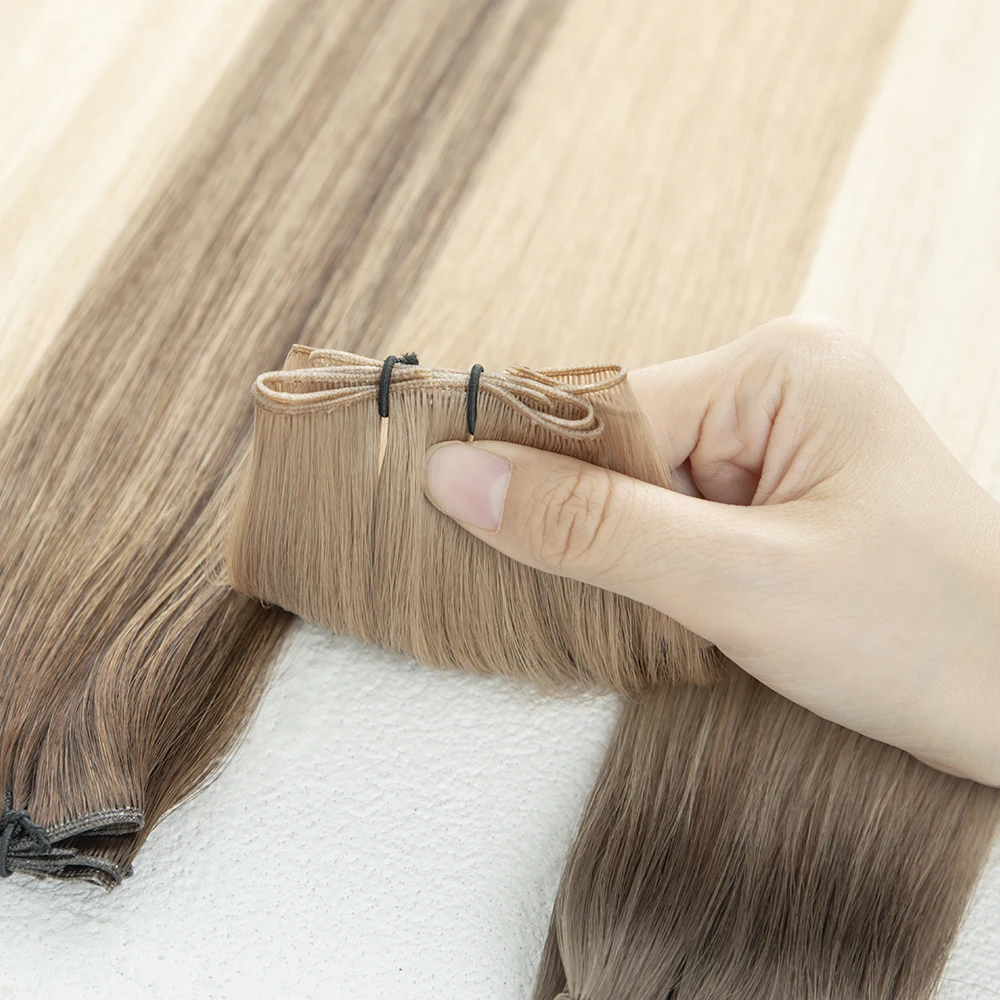 LeShine Hand Tied Weft Human Hair Can Be Cut Skin Genius Weft Hair Extensions Manufacture Price New Hair Extensions