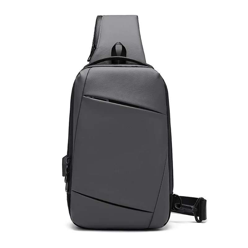 
Travel crossboy polyester men chest bag USB single shoulder sling bag 