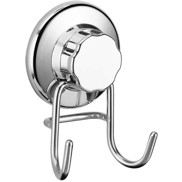 Jutye Stainless Steel Metal Waterproof Self Adhesive Wall Suction Cup Kichen Hook Towel Hanger Storage