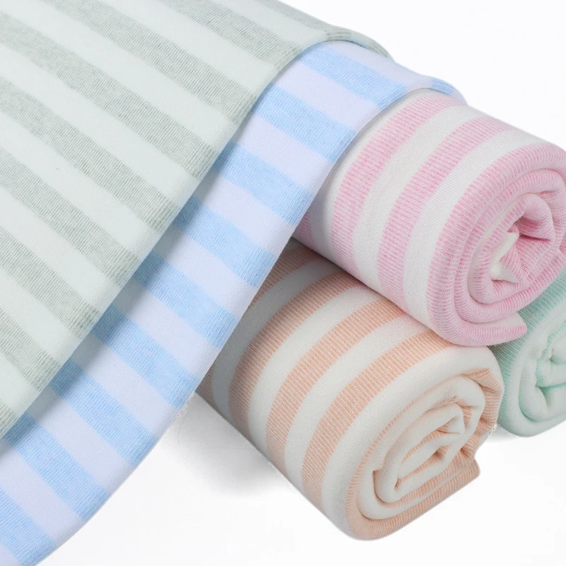 Customized 40s color stripes warm 40% cotton 5% spandex 55% viscose fiber (bamboo fiber) baby clothing fabric