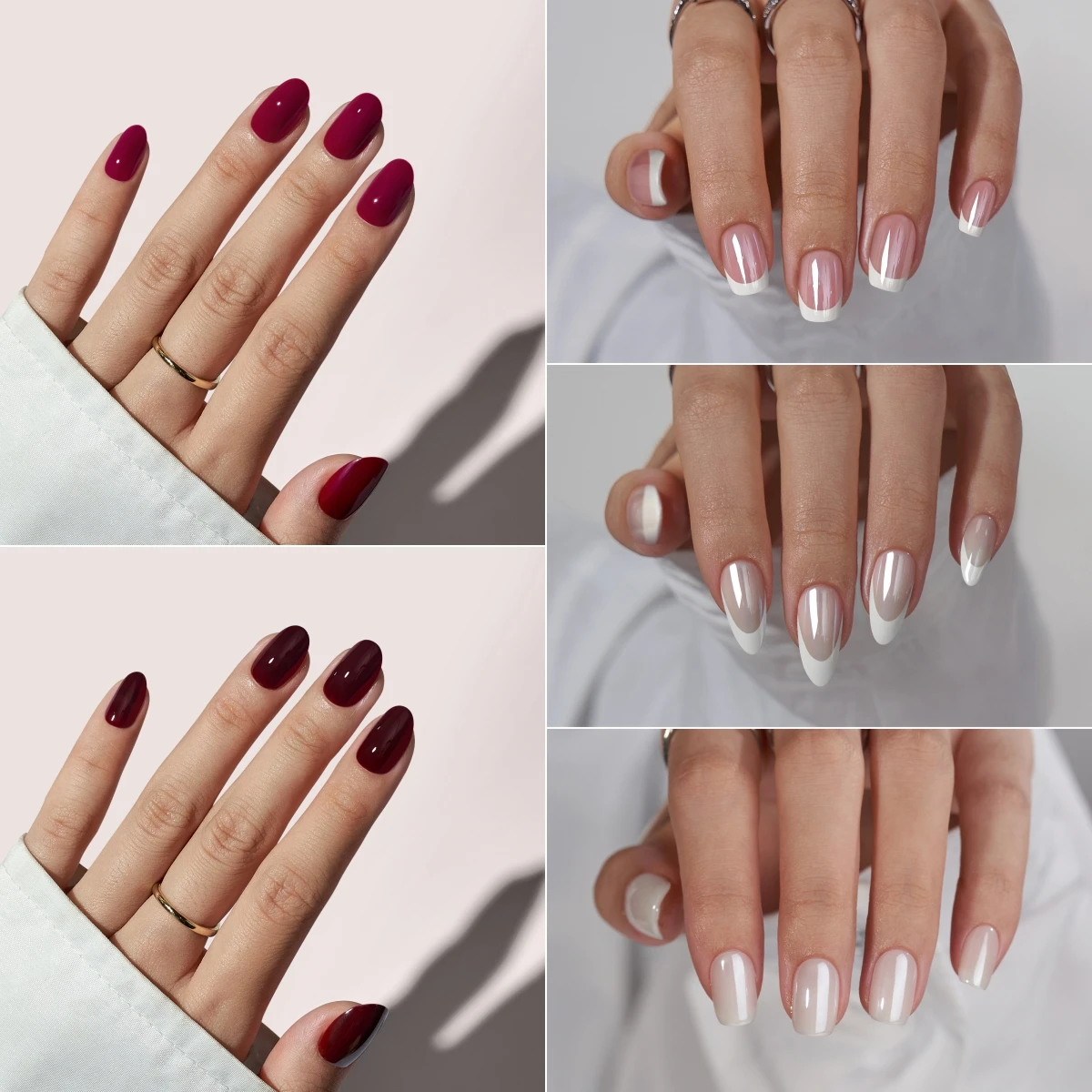 Custom Logo Fake False Nails Set With Glue Wholesale Medium Almond Soft Gel Private Label Sliver Chrome Glazed Press On Nails