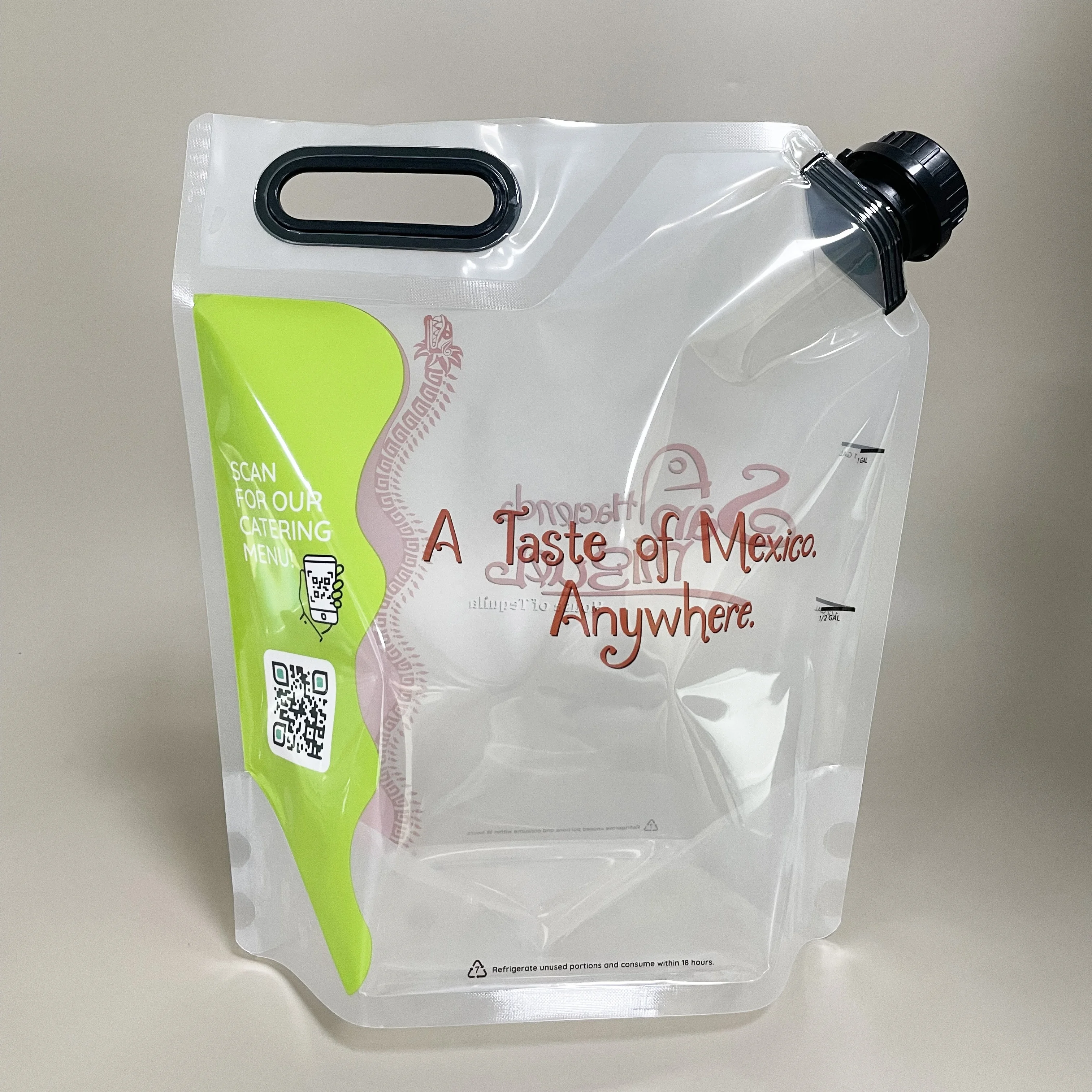4L drinking water bag spout pouch catering beverage bags for sweet tea filling
