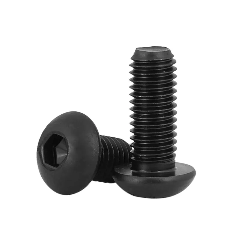 ASME ANSI B 18.3.4M #0-80*1/2 UNF Grade 10.9 ISO 7380 Black Oxide Round Pan Button Head Hex Socket Machine Screw