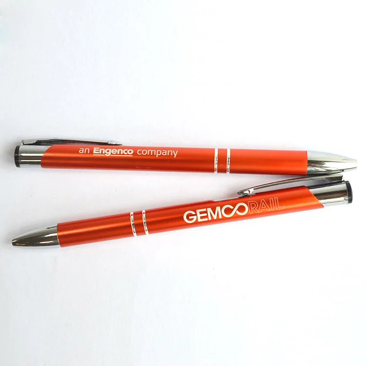 Wholesale aluminum metal promotional stationery office cultural advertising click  ballpoint pen