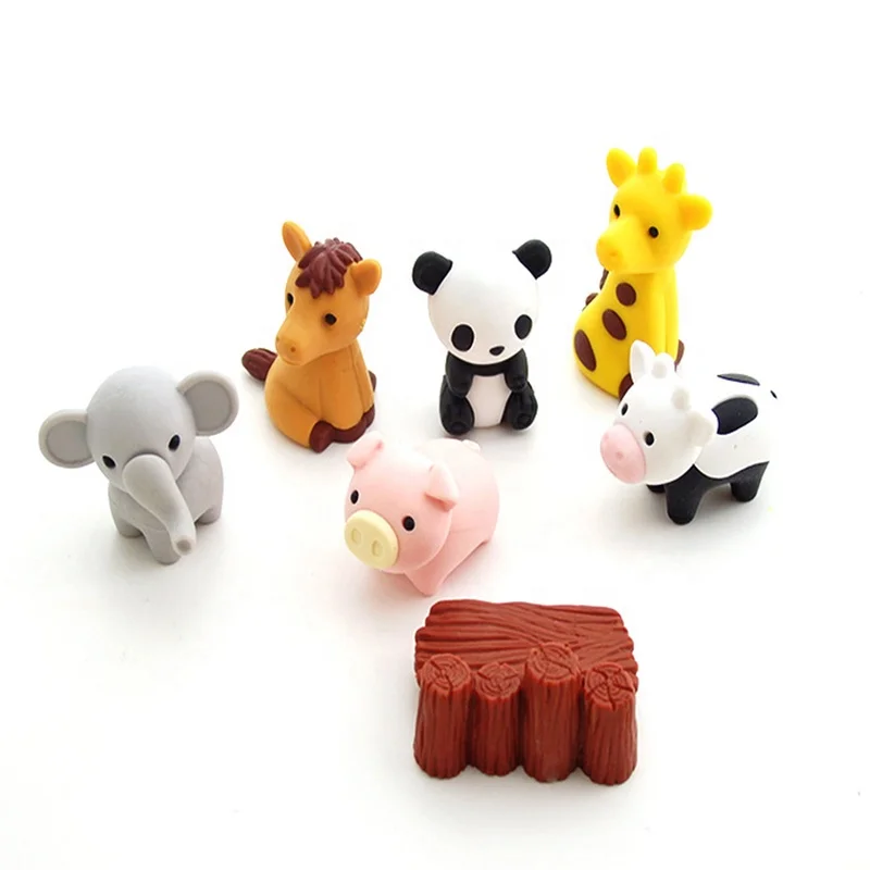 Eraser Rubber Animal Shape Erasers Stationery Wholesale Mini Assorted Puzzle Erasers Collectible for Classroom Rewards Games