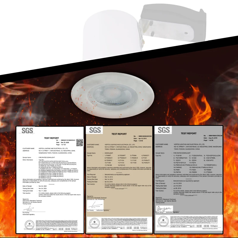 Commercial Trimless Downlight Lamp Hotel Ceiling Led Cob Panel Spot Light Recessed Dimmable Fire Rated Led Downlight