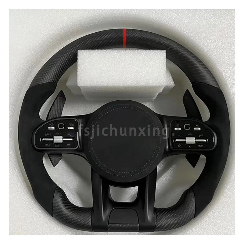 Auto Customized Steering Wheel Fit for Mercedes Benz C Class W204 W205 AMG W212 W213 W447 W463 GLC GLA Carbon Fiber Steering