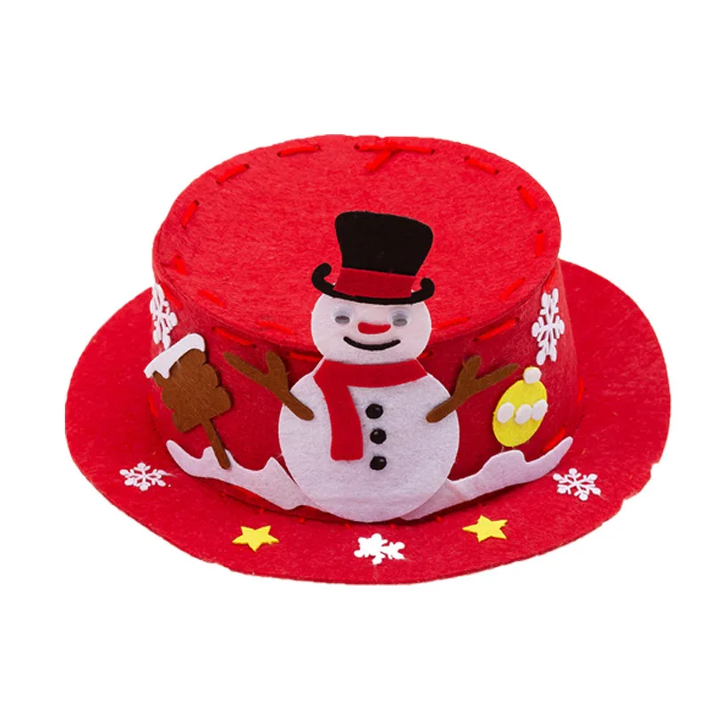 Syh1020 Kids Cute Cartoon DIY Handmade Magic Hat Top Hat Santa Hat Christmas Party Decoration Performance Props