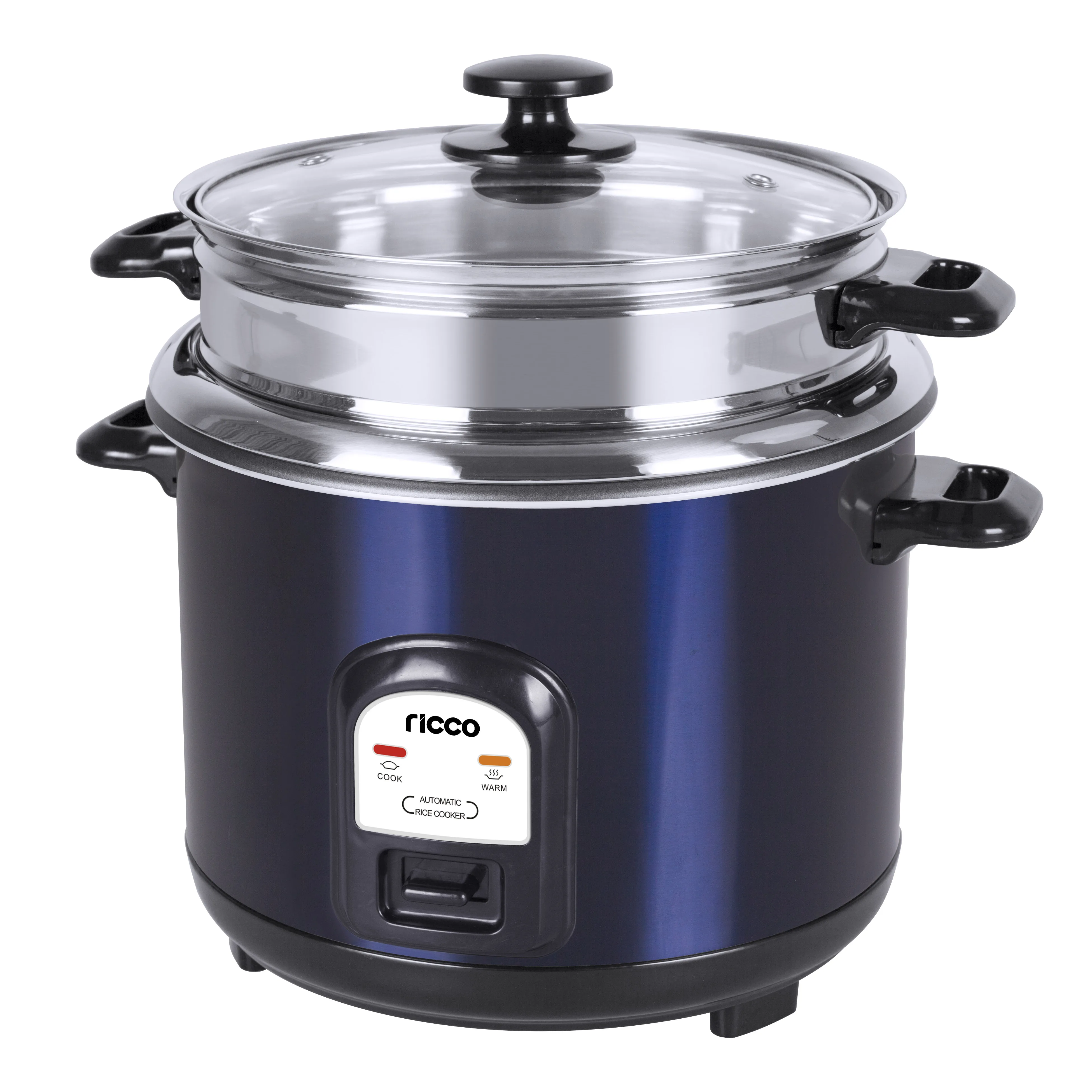 1.8L/2.8L purple color stainless steel cylinder rice cooker with stainless steel steamer and stainless steel inner pot