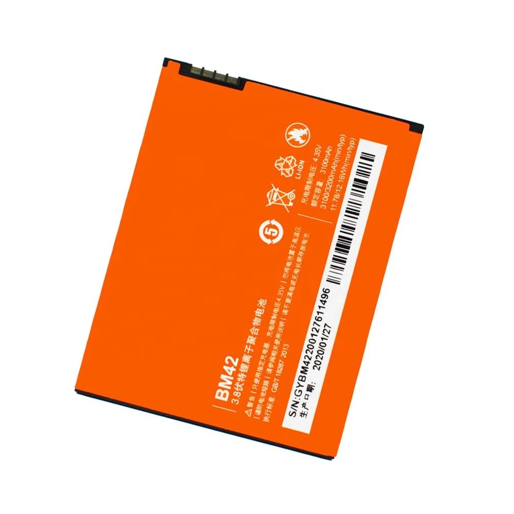 For Xiaomi Redmi Note Battery BM42 New High Quality 3100mah Li-on Battery Replacement For Hongmi Note / Xiaomi Red Rice Note