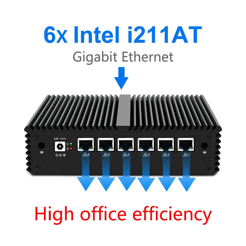 Double control 6 network port Gigabit Soft Router 3865U i3-7100 i5-7200 i7-7500 embedded industrial control PC