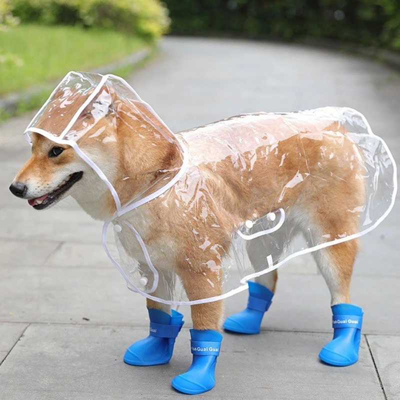 Fashion Dog Supplies Custom Designer Dog Clothes EVA Transparent Rain Poncho Pet Breathable Raincoat
