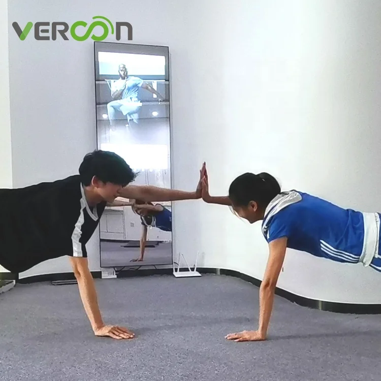 Multi-functions motion sensor HD camera wifi smart fitness mirror workout espejos para gimnasio