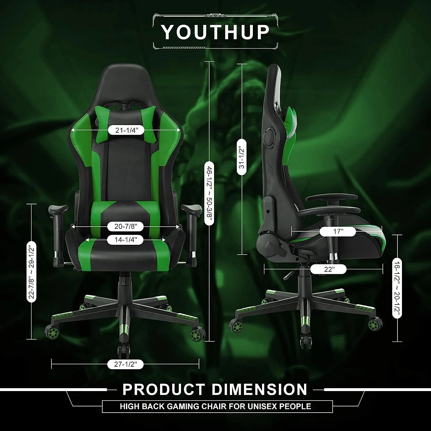 JL Wholesale pvc ddp oem black led pro chaise gamer massage pc cheapest green rgb cadeira gamer gaming chair with speaker