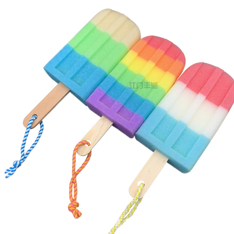 Wholesale New Design Large size custom ice cream shape body cleaning kids bath brush sponge