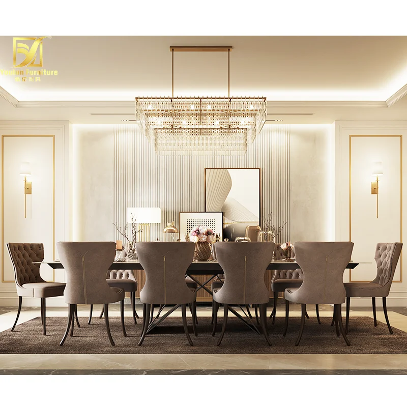 10 seater set luxury modern marble luxury dining table and chairs