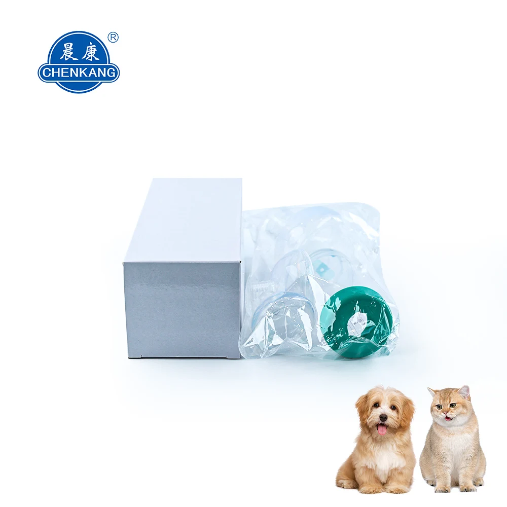 Veterinary aerosol chamber inhaler spacer chamber