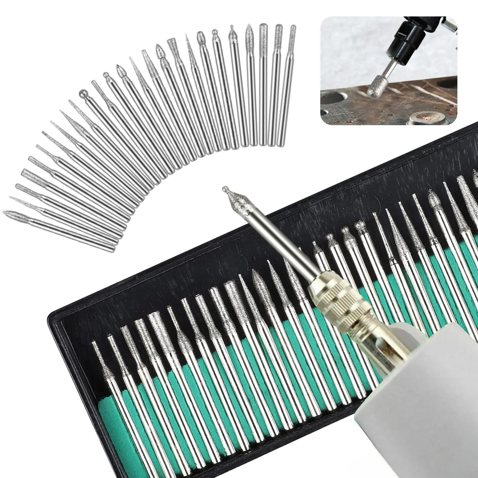 China Factory Wholesale 30PCS Tungsten Carbide Burr Stone Carving Tools Kit For Ceramic Glass Polishing Grinding Engraving