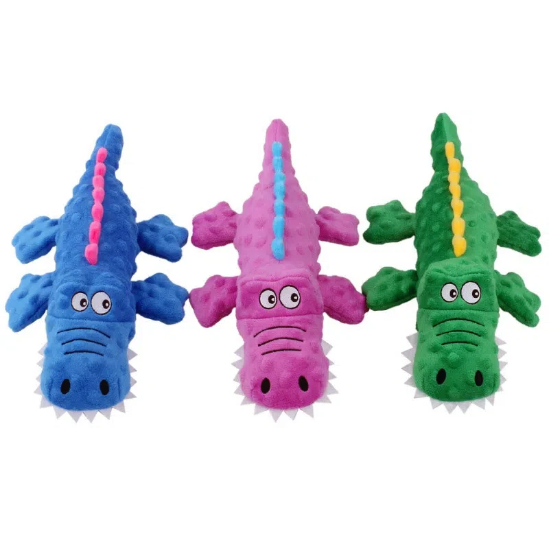 JOYSING New Cute Cartoon Alligator Plush Toy for Pets Nylon Material Bite-Resistant Dog Toy Dog Squeaky Plush Toy