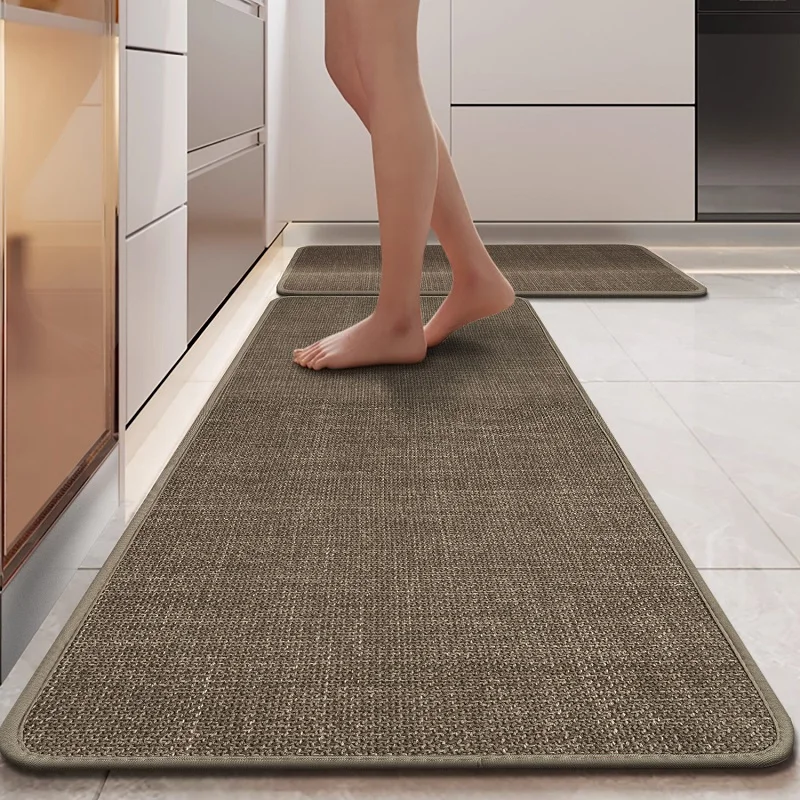 Manufacturer wholesale waterproof and oil resistant kitchen linen mat pattern customized anti slip sisal kitchen mat