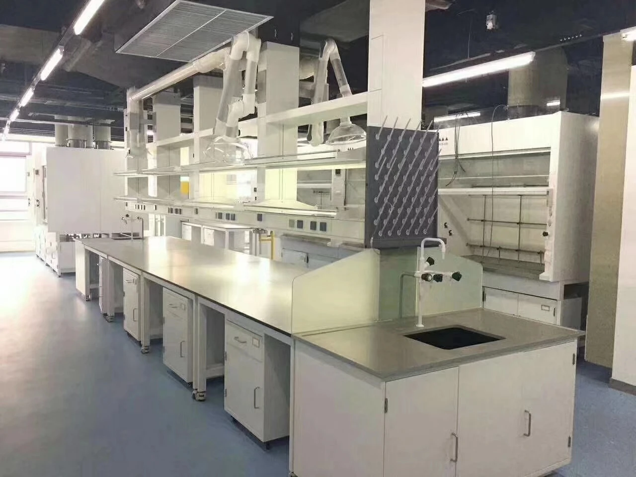 Full Steel Lab Furniture / Wall Bench / Central Table For Chemistry / Physical / Biologic Laboratory