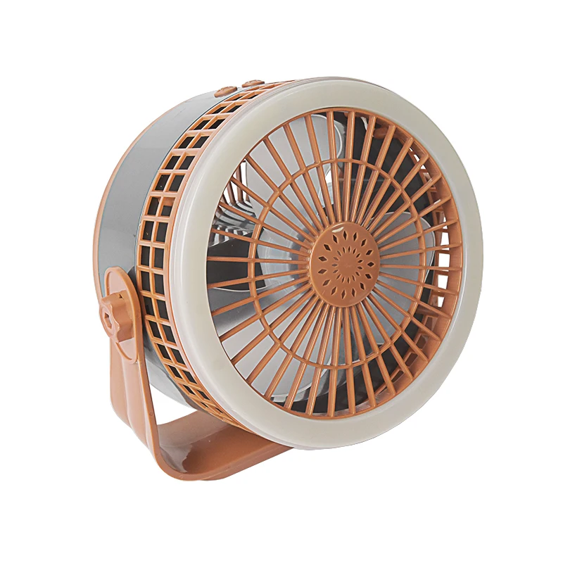 Rechargeable Outdoor Camping Tent Ceiling Fan Light USB Portable Mobile Power Desktop Fan With Light