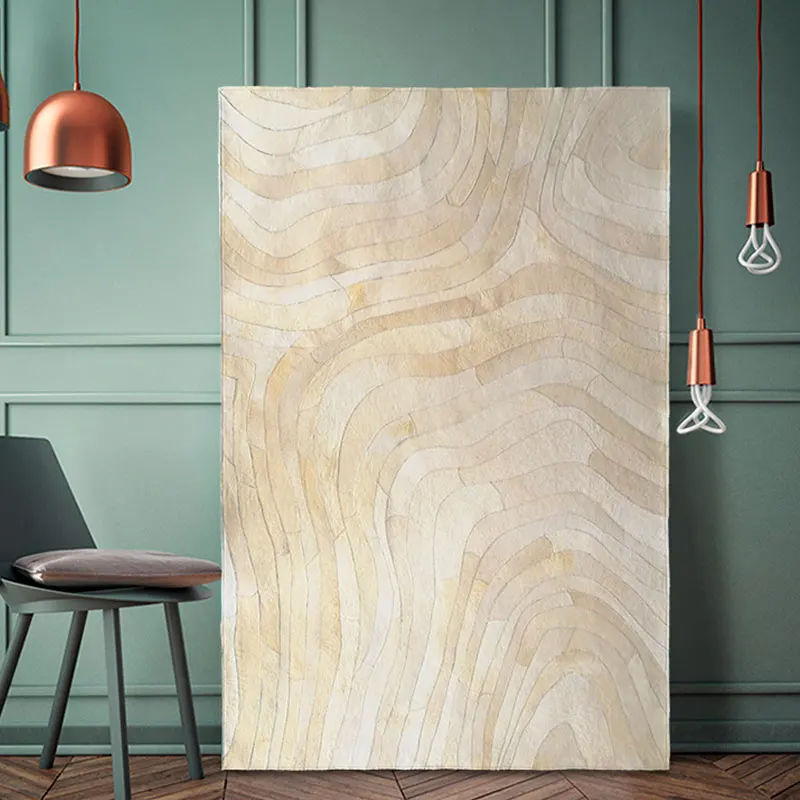 Nordic American luxury bedroom pure plain simple leather living room carpet