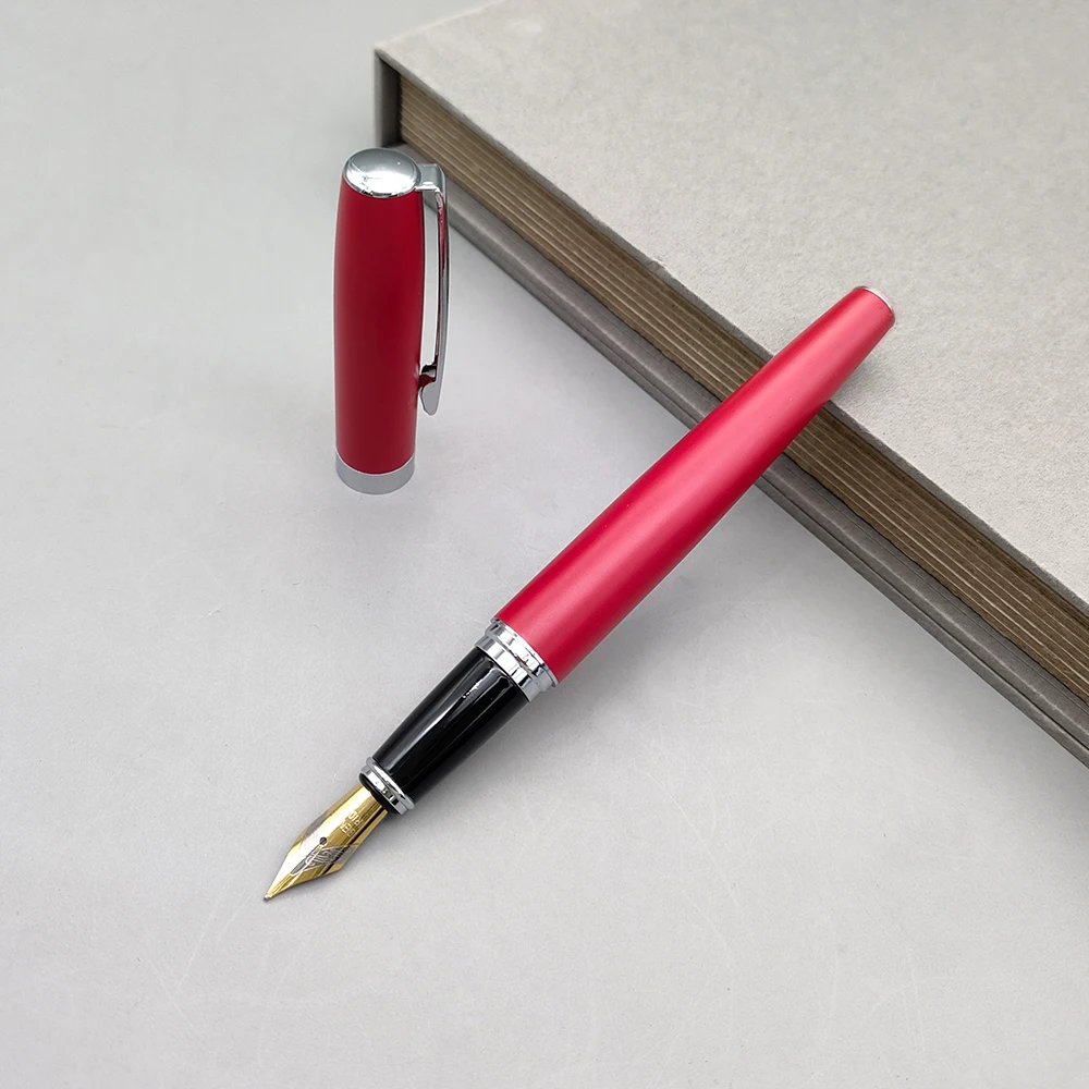 Reginfield red New Metal Fountain Pen With Ink Classic Style Gift Metal Fountain Pen Parts Ink Pen With Custom Logo