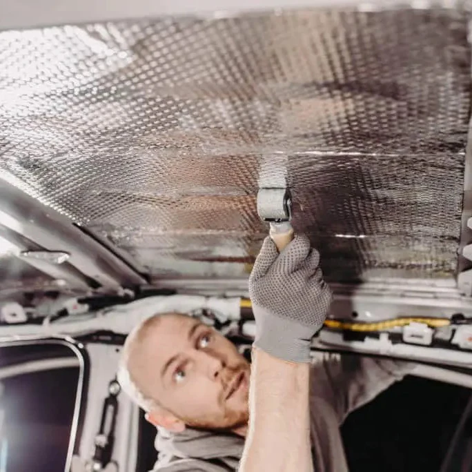 Car Sound Dampening Material for Car Trunk Door Floor  Ceiling with Black AU foil