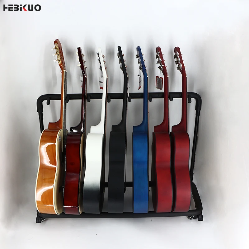 Wholesale 7 pcs multiple acoustic guitar display rack stand