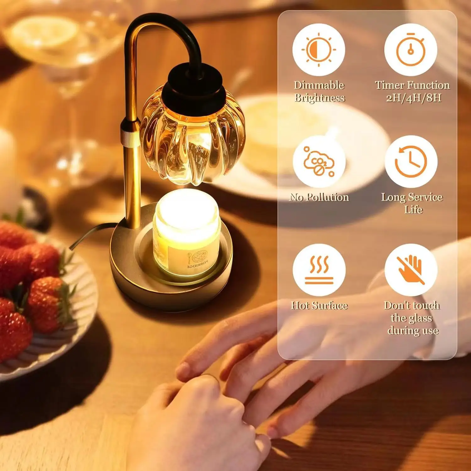 Retro Bedroom Living Room Light No Fire Fragrance Atmosphere Bedside Aromatherapy Melt Wax Lamp