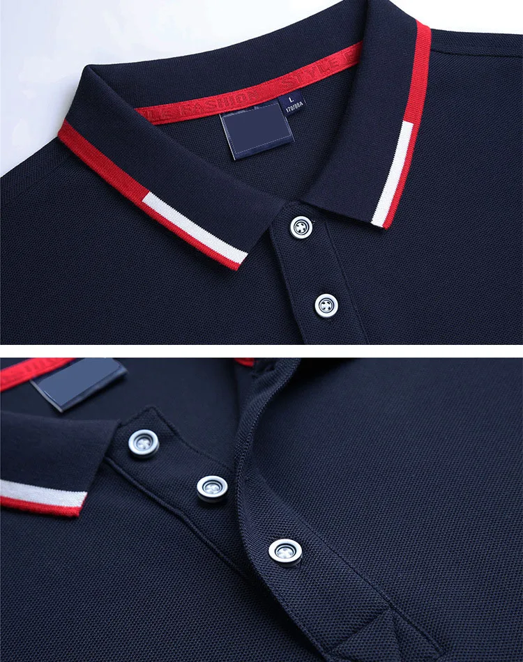 Низкий минимальный заказ Высококачественная рубашка-поло на унисекс с разными линиями воротника
