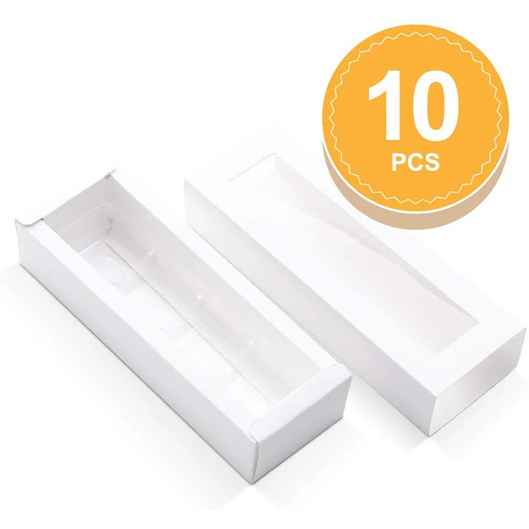  10 шт. белый вытащить трюфель коробки шоколадные конфеты упаковывая с ясным окном рукава