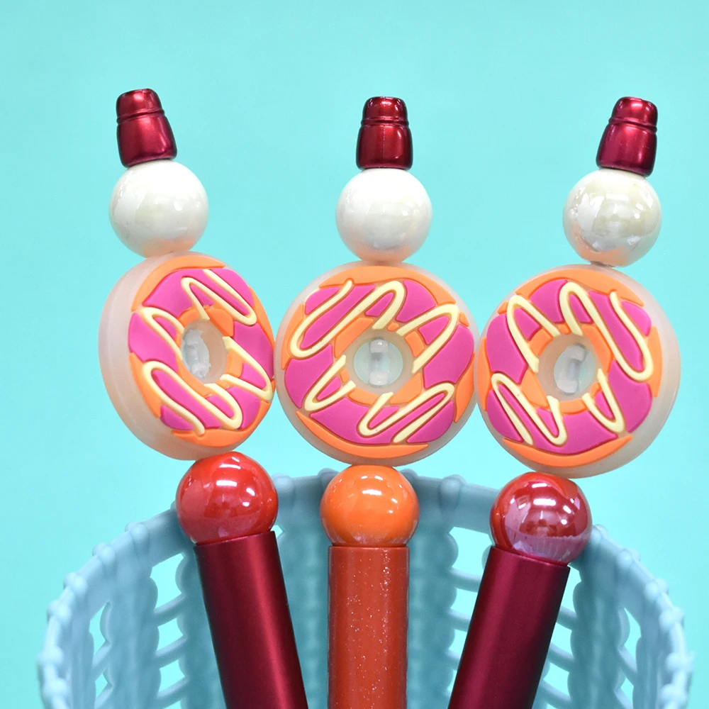 Wholesale Silicone Candy Focal Beaded Pen Keychains Diy Pens Beads Character Pvc Pen Making And Charms For Tops